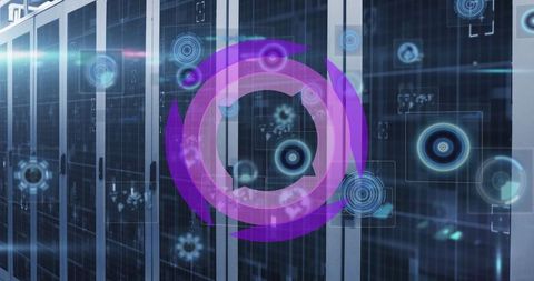 Futuristic Data Center with Holographic Network Interface