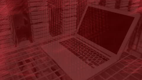 Laptop with Data Processing Visualization in Grid Network Environment