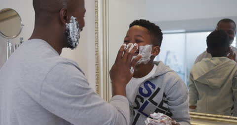 Father and Son Bonding with Shaving Foam Fun