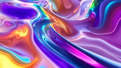 Colorful Abstract Fluid Wave with Glossy Surface Vibrancy