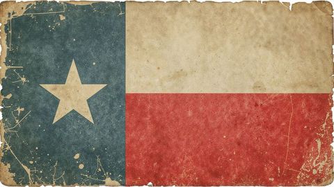 Vintage Texas State Flag on Aged Paper Background