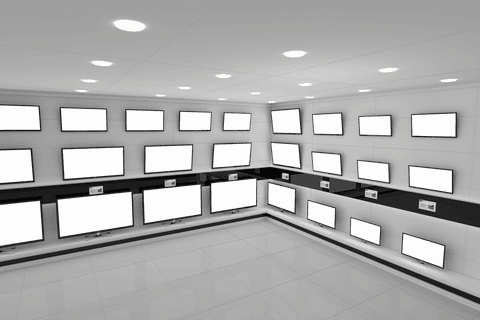 modern electronics store with transparent tv displays - Download Free Stock Videos Pikwizard.com
