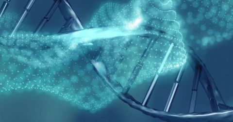Digital Representation of DNA Strand with Sparkling Light Dots