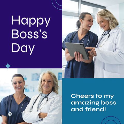 Healthcare Team Celebrating Boss's Day with Gratitude - Download Free Stock Templates Pikwizard.com