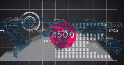 Digital Interface with Global Map and Data Visualization - Download Free Stock Images Pikwizard.com