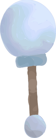 Transparent cotton candy stick with pastel swirls