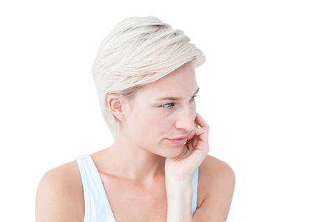 transparent background woman thinking with hand on cheek - Download Free Stock Videos Pikwizard.com