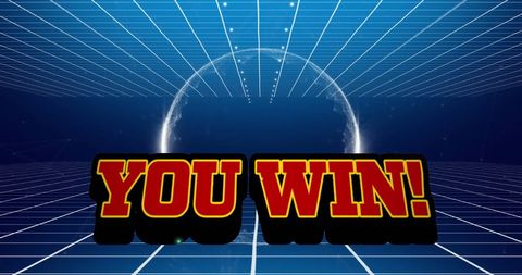 You Win Digital Graphics Futuristic Grid Background