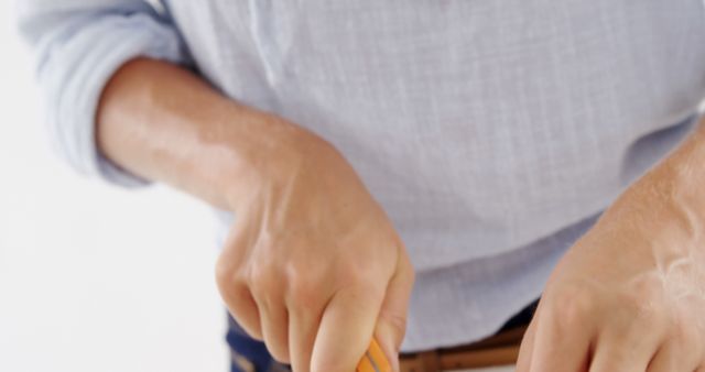 Man Slicing Vegetables in Kitchen close-up - Download Free Stock Images Pikwizard.com