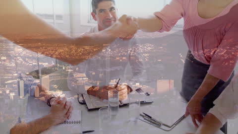 Successful Business Deal in Urban Environment