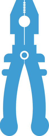 Blue pliers illustration on transparent background