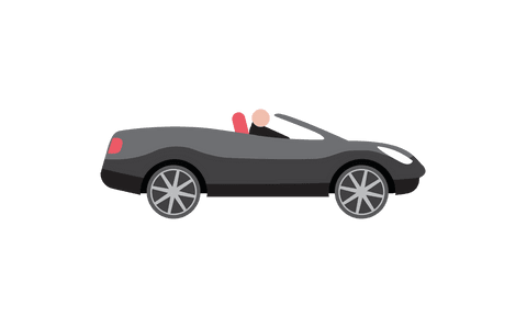 black convertible car illustration on transparent background - Download Free Stock Videos Pikwizard.com