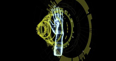 futuristic digital hand scan with virtual interface elements - Download Free Stock Images Pikwizard.com