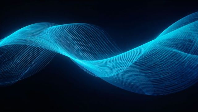 Dynamic Wave Ribbon Glowing in Digital Space