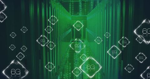 Futuristic 6g technology concept in data center environment