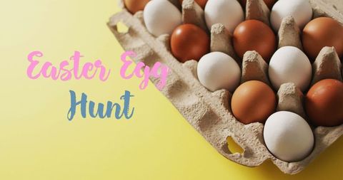 Classic Easter Eggs in Carton on Vibrant Yellow Background - Download Free Stock Images Pikwizard.com