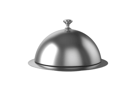 Silver cloche with transparent background for culinary design