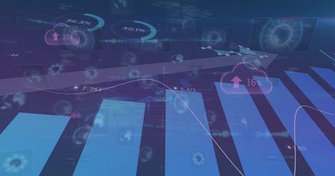 Digital Interface with Cloud Data Processing and Scopes - Download Free Stock Images Pikwizard.com