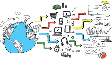 digital business icons illustrating global network on transparent background - Download Free Stock Videos Pikwizard.com