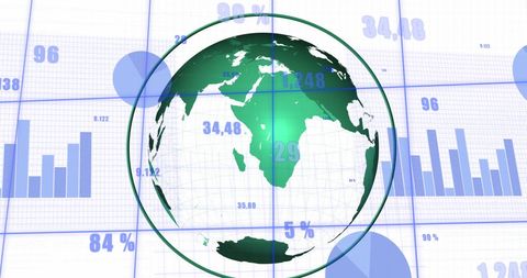 Abstract Globe with Financial Data and Graphs - Download Free Stock Images Pikwizard.com