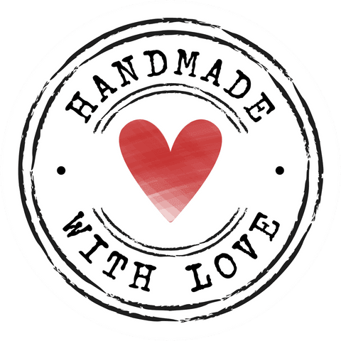 Transparent handmade with love stamp with heart