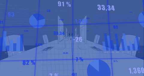 Digital Statistical Data Processing in Futuristic Office Environment - Download Free Stock Images Pikwizard.com