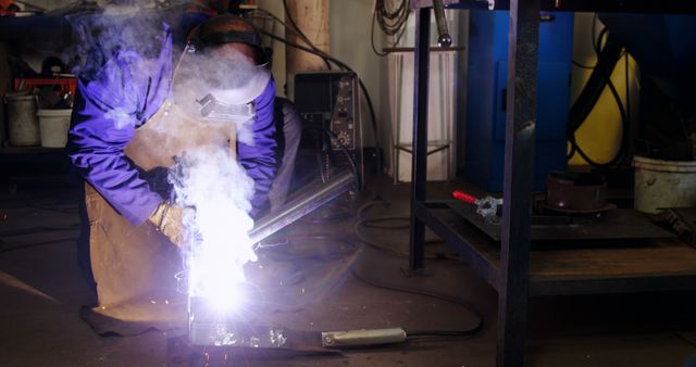 Industrial Welder Working with Protective Gear - Download Free Stock Images Pikwizard.com