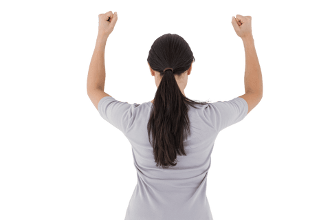 Triumphant Woman Raising Arms Transparent Background - Download Free Stock Videos Pikwizard.com