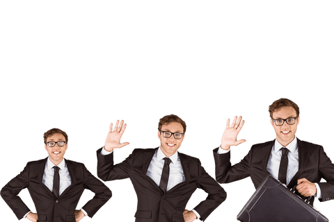 cheerful businessman trio silhouette on transparent background - Download Free Stock Videos Pikwizard.com