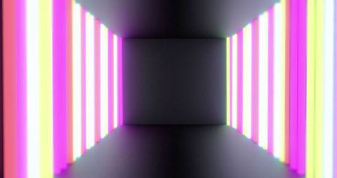 Futuristic Neon Tunnel with Vibrant Multicolored Lights - Download Free Stock Images Pikwizard.com