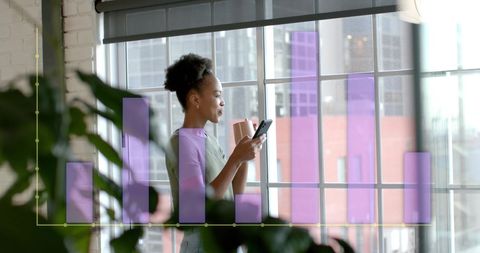 Finance and Business Technology Concept with African American Businesswoman