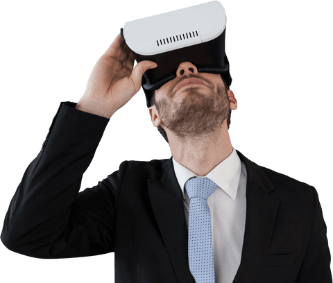 Transparent Businessman Experiencing Virtual Reality Technology - Download Free Stock Videos Pikwizard.com