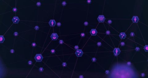 Digital icons interconnected in cyberspace network