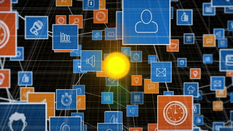 Dynamic Network Connections with Digital Icons on Grid