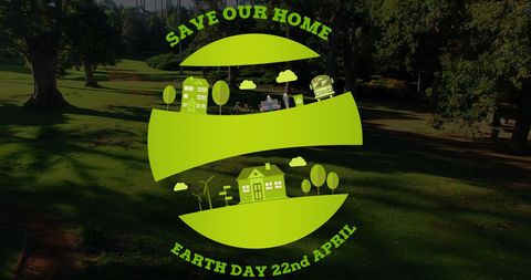 Earth Day Banner Promoting Environmental Awareness in Green Park