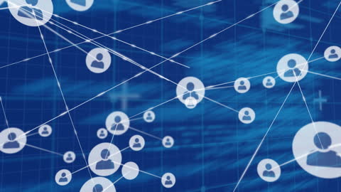 Global Network of Connected Profile Icons in Digital Interface