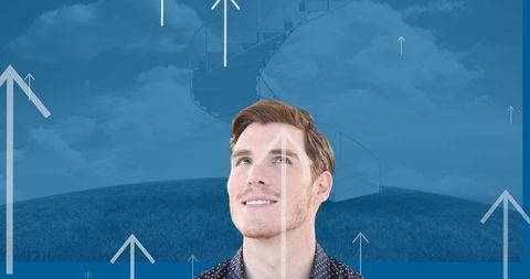 Visionary Young Man Imagining Future Success and Growth