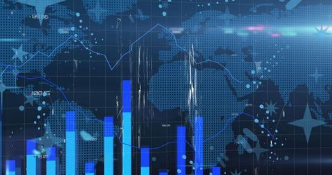 Global Data Processing with World Map in Digital Interface - Download Free Stock Images Pikwizard.com
