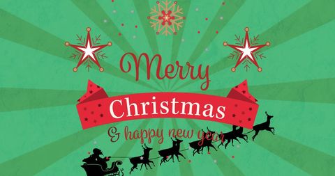 Festive Merry Christmas Santa Sleigh Creative Design - Download Free Stock Images Pikwizard.com