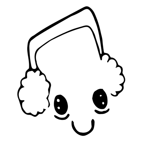 Illustration smiling face with earmuffs transparent background