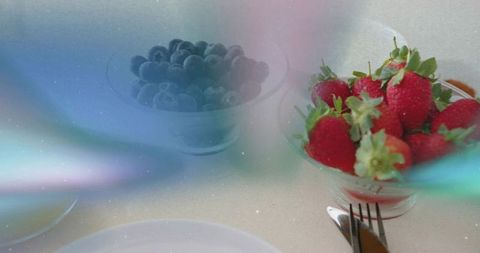 Rustic Elegance Display with Fresh Strawberries and Blueberries