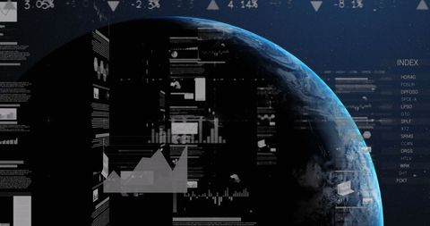 Global Finance Data Visualization with Earth Background - Download Free Stock Images Pikwizard.com