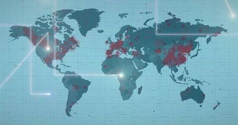 Global Networking and Technology Concept with Red Dots on World Map - Download Free Stock Images Pikwizard.com