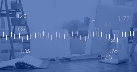 Business development concept with heart rate and growth metrics