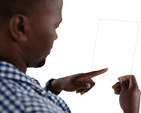man using transparent glass interface in technology concept - Download Free Stock Videos Pikwizard.com