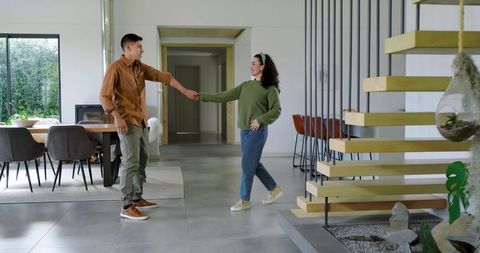 Romantic Couple in Modern Home Interior