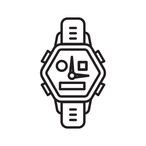 Transparent Black Smartwatch Icon on White Background - Download Free Stock Videos Pikwizard.com