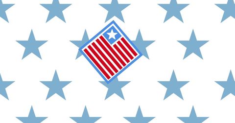 Abstract American Flag Design with Blue Stars Pattern