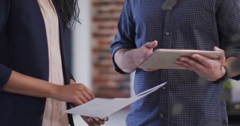 Business Collaboration with Digital Devices in Modern Office