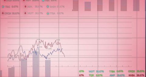 Transforming Data and Financial Analysis on Pink Graph - Download Free Stock Images Pikwizard.com